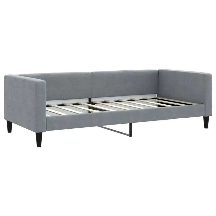 Lit de repos sans matelas gris clair 90x190 cm tissu - 2