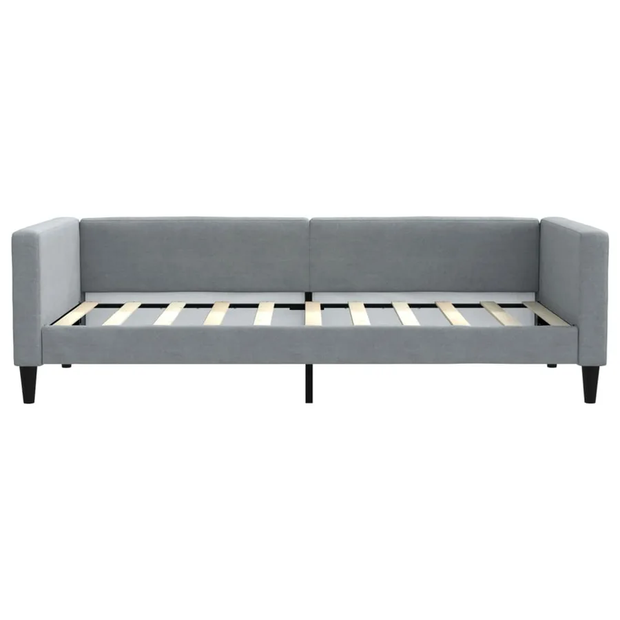 Lit de repos sans matelas gris clair 90x190 cm tissu - 3