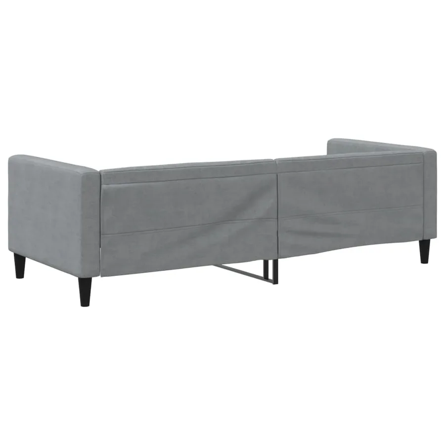 Lit de repos sans matelas gris clair 90x190 cm tissu - 5