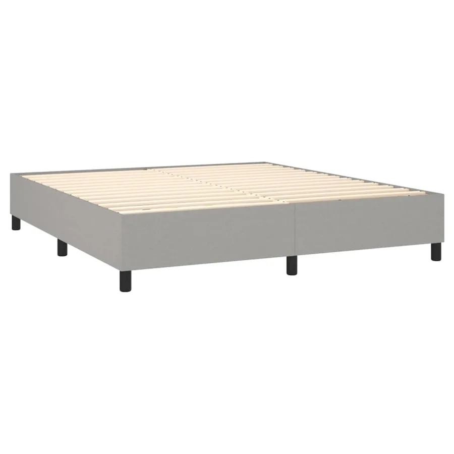 Sommier à lattes de lit et matelas et LED Gris clair 180x200 cm - 5