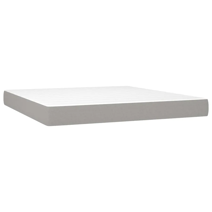 Sommier à lattes de lit et matelas et LED Gris clair 180x200 cm - 6