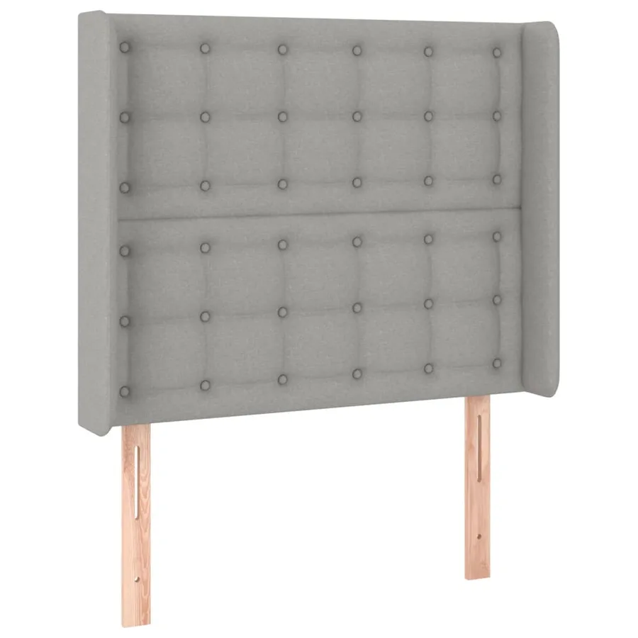 Sommier à lattes de lit matelas LED Gris clair 90x190cm Tissu - 7
