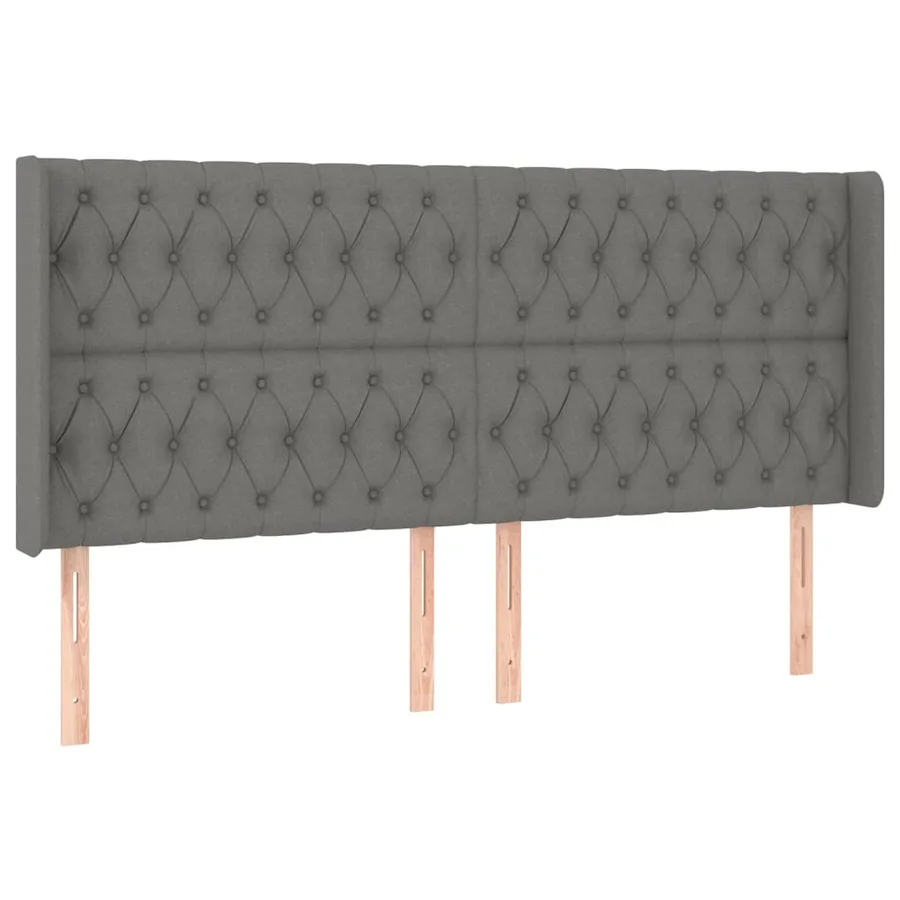 Sommier à lattes de lit matelas LED Gris foncé 180x200 cm Tissu - 7