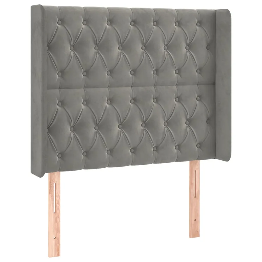 Sommier à lattes de lit matelas LED Gris clair 90x200cm Velours - 7