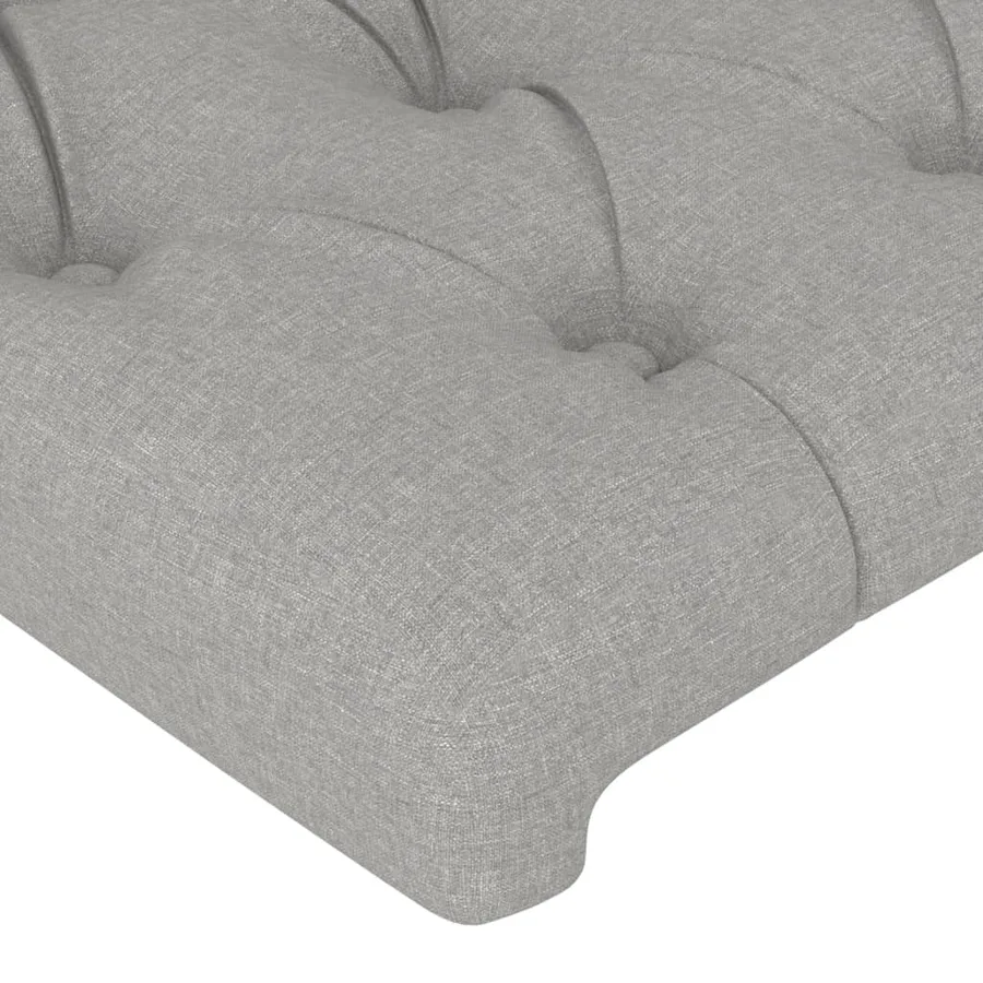 Cadre de lit sans matelas gris clair 180x200 cm tissu - 10