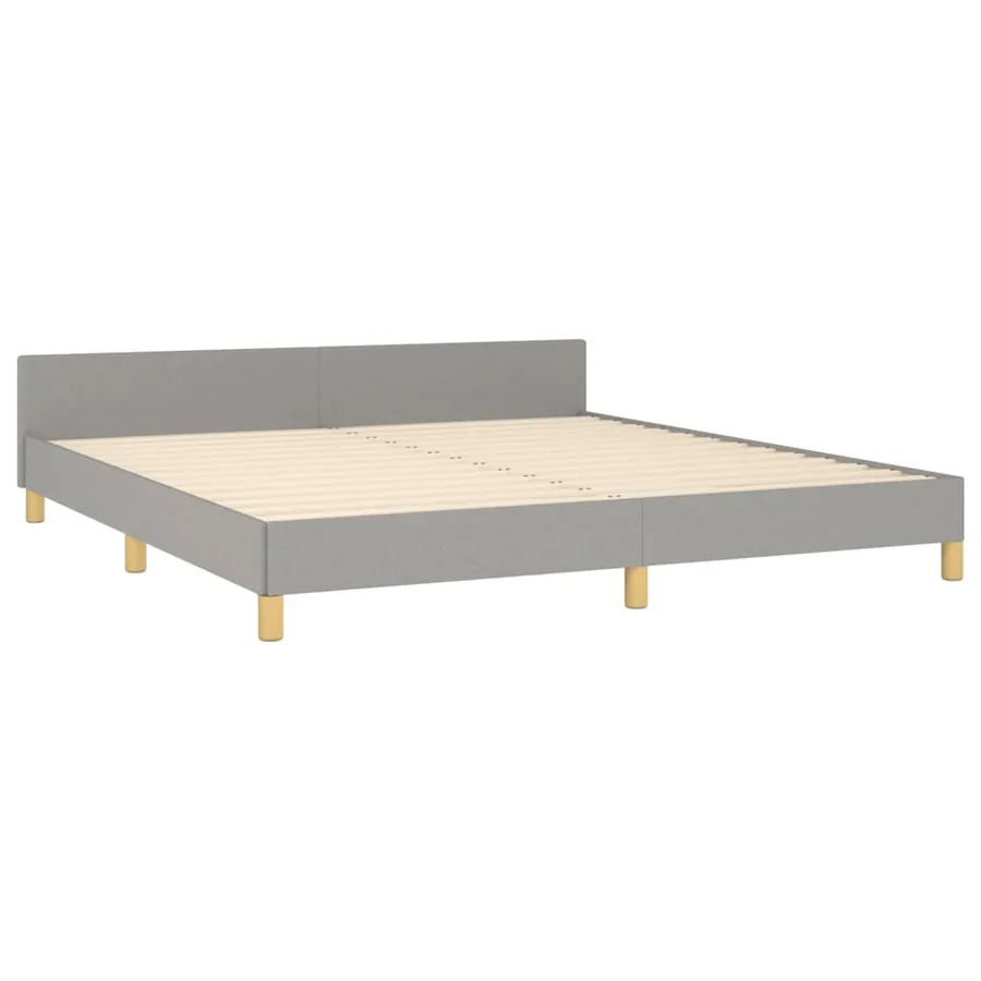 Cadre de lit sans matelas gris clair 180x200 cm tissu - 5