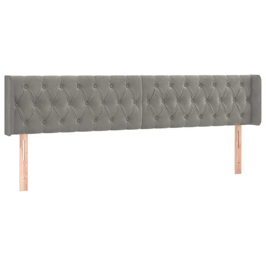 Tête de lit à LED Gris clair 183x16x78/88 cm Velours - 3