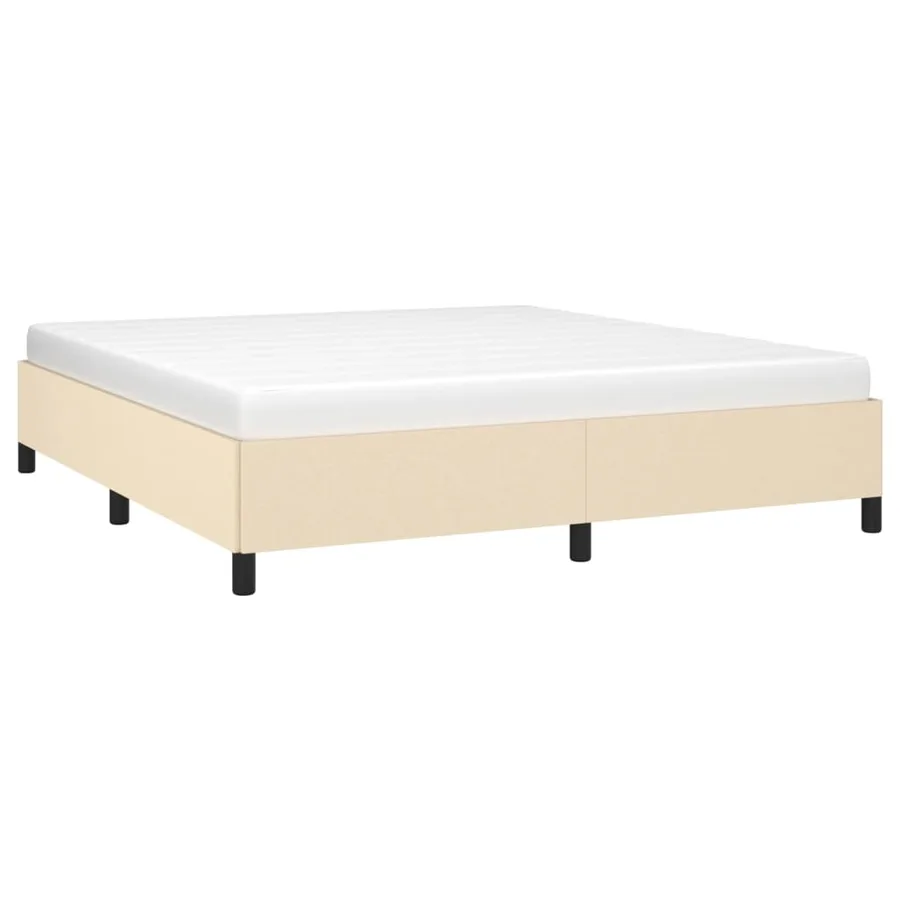 Cadre de lit sans matelas crème 160x200 cm tissu - 3