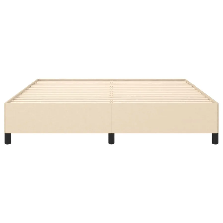 Cadre de lit sans matelas crème 160x200 cm tissu - 5