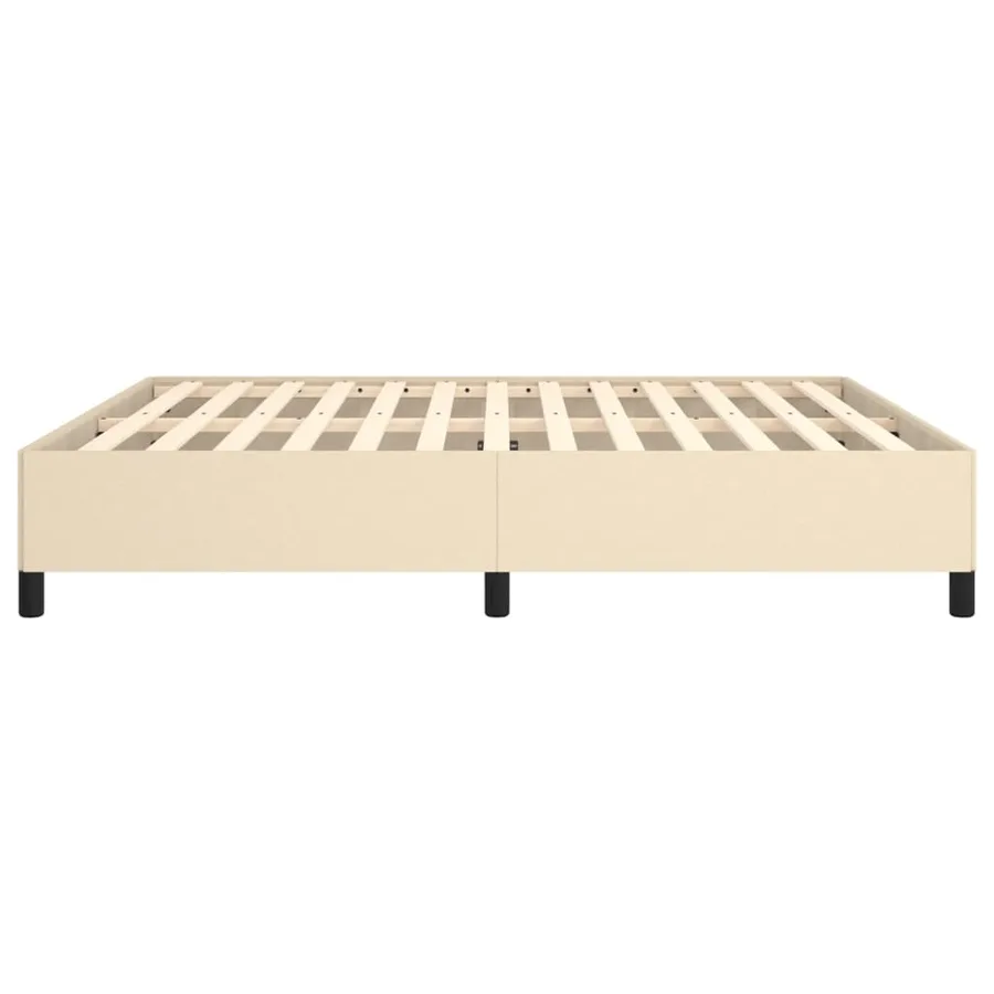 Cadre de lit sans matelas crème 160x200 cm tissu - 6