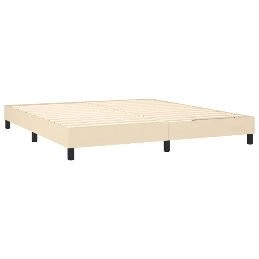 Sommier à lattes de lit avec matelas Crème 160x200 cm Tissu - 6