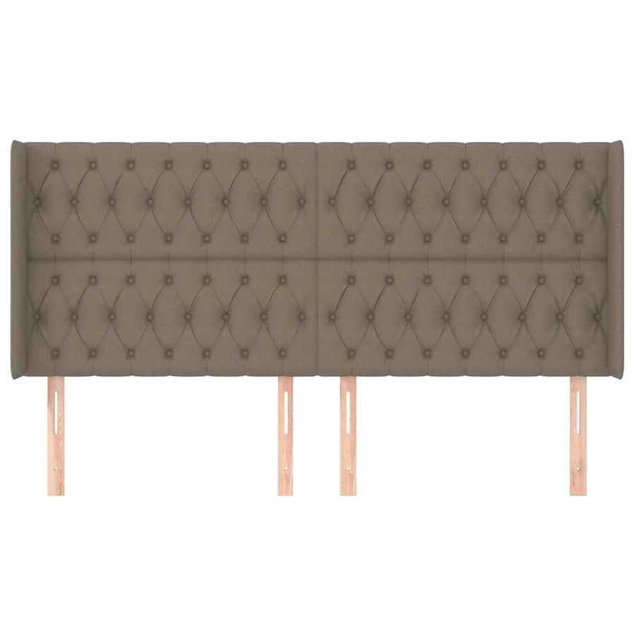 Tête de lit avec oreilles Taupe 183x16x118/128 cm Tissu - 3