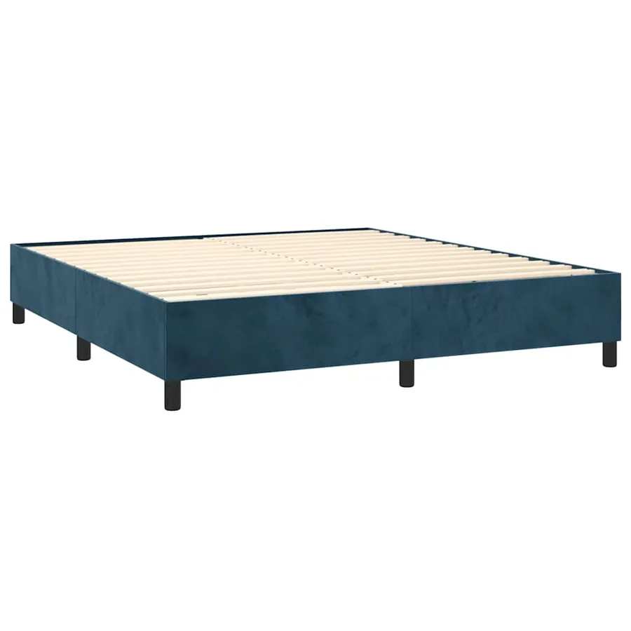 Sommier à lattes de lit matelas et LED Bleu foncé 160x200 cm - 5