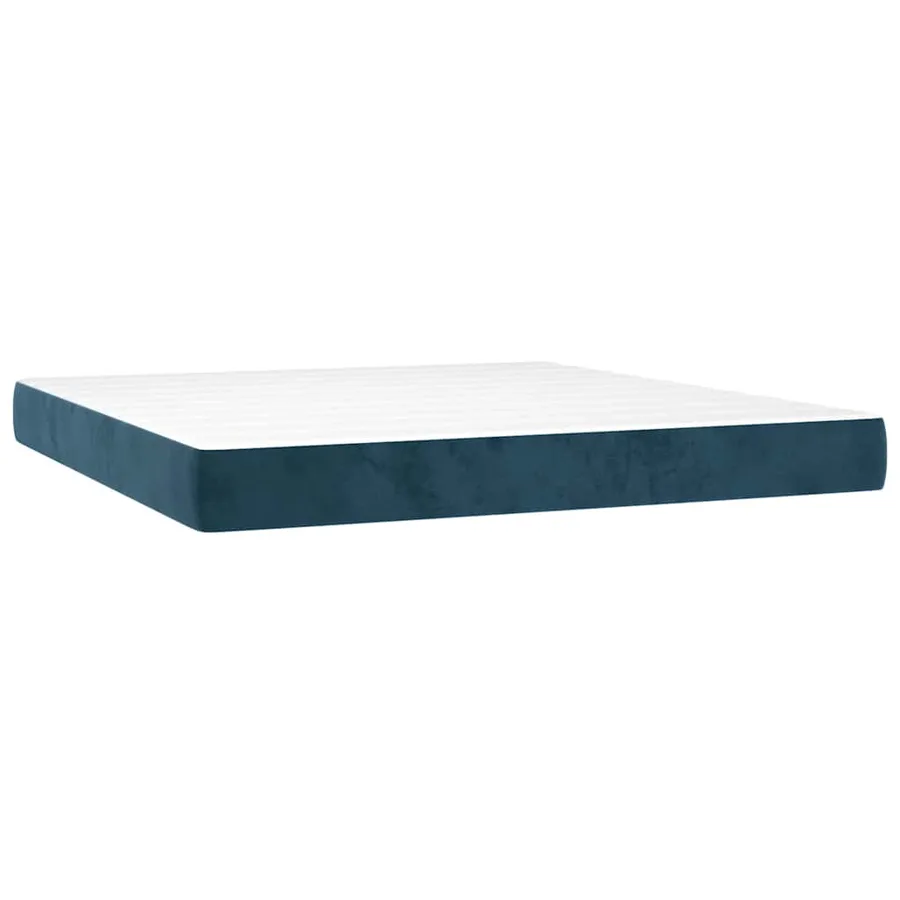 Sommier à lattes de lit matelas et LED Bleu foncé 160x200 cm - 6