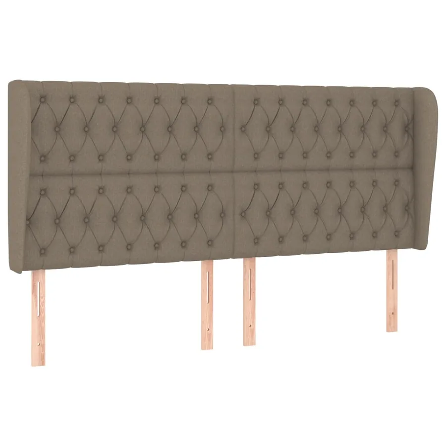 Tête de lit avec oreilles Taupe 183x23x118/128 cm Tissu - 2
