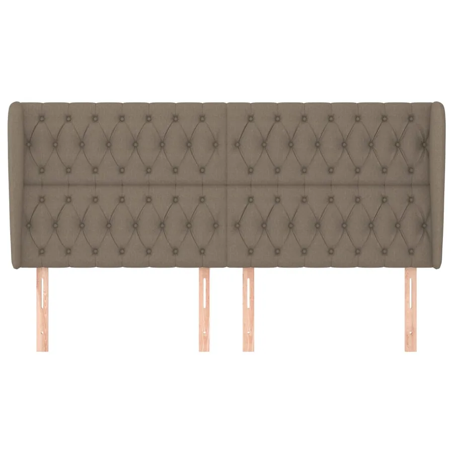 Tête de lit avec oreilles Taupe 183x23x118/128 cm Tissu - 3