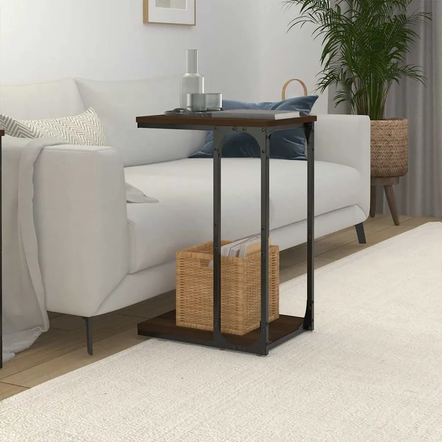 Table d'appoint Chêne marron 40x30x60 cm Bois d'ingénierie - 3