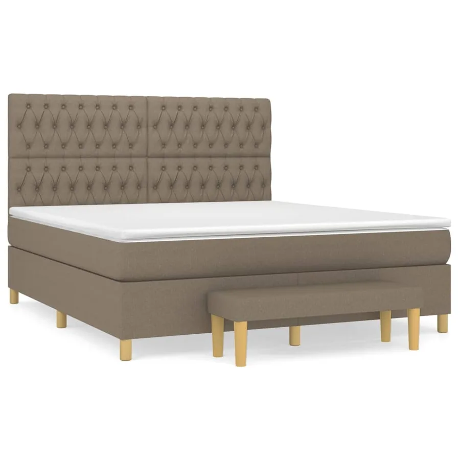 Sommier à lattes de lit avec matelas Taupe 180x200 cm Tissu - 2