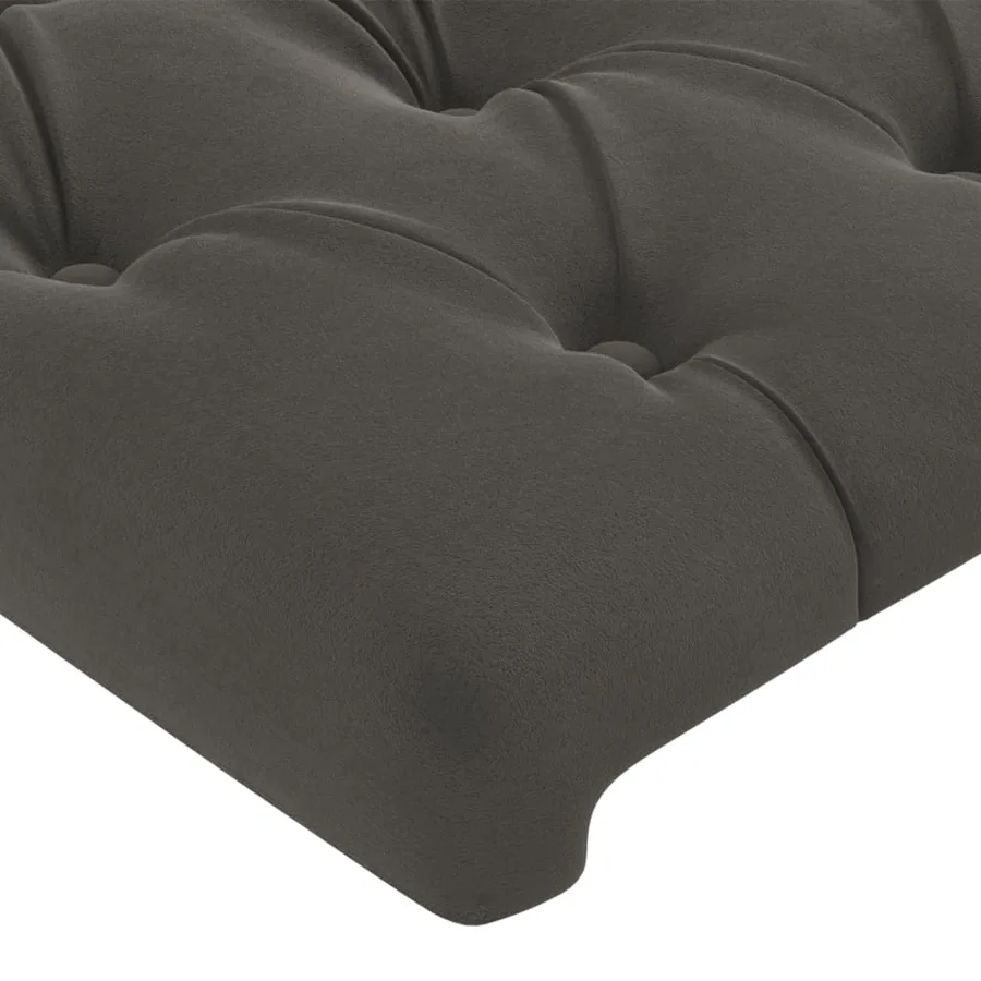 Cadre de lit sans matelas gris foncé 90x200 cm velours - 10