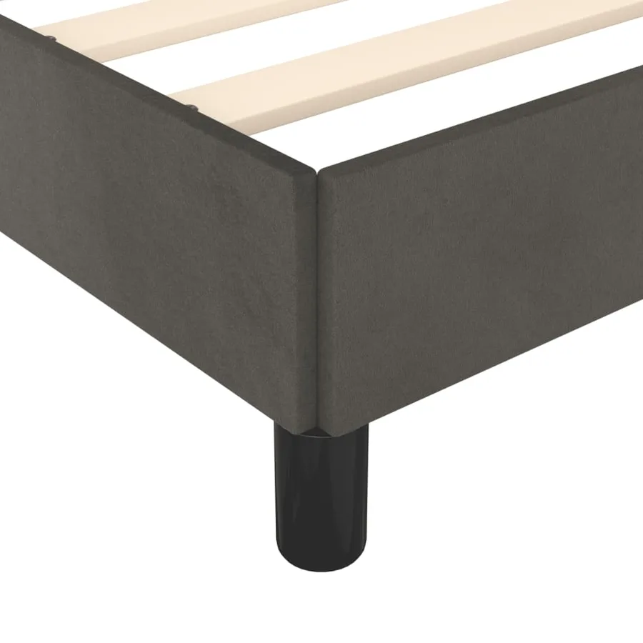 Cadre de lit sans matelas gris foncé 90x200 cm velours - 9