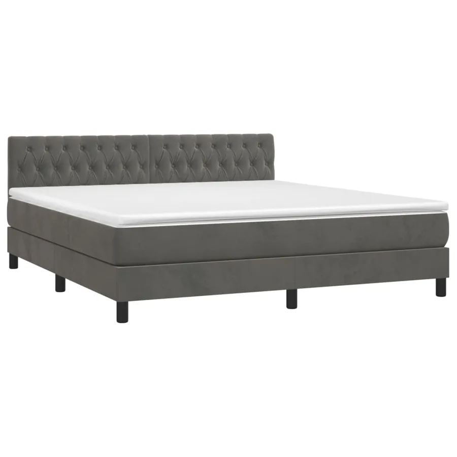 Sommier à lattes de lit avec matelas LED Gris foncé 180x200 cm - 3