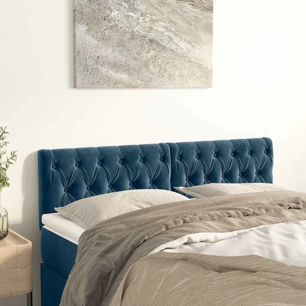 Têtes de lit Bleu foncé 160 x 7 x 78/88 cm Velours