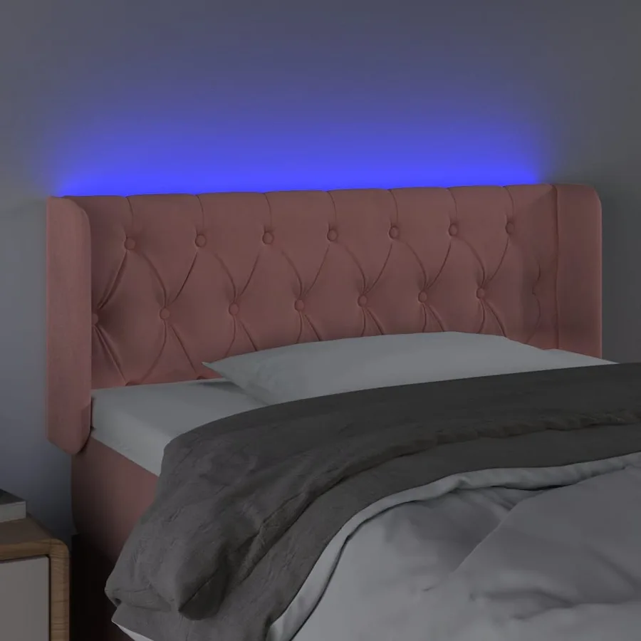 Tête de lit à LED Rose 93x16x78/88 cm Velours - 4