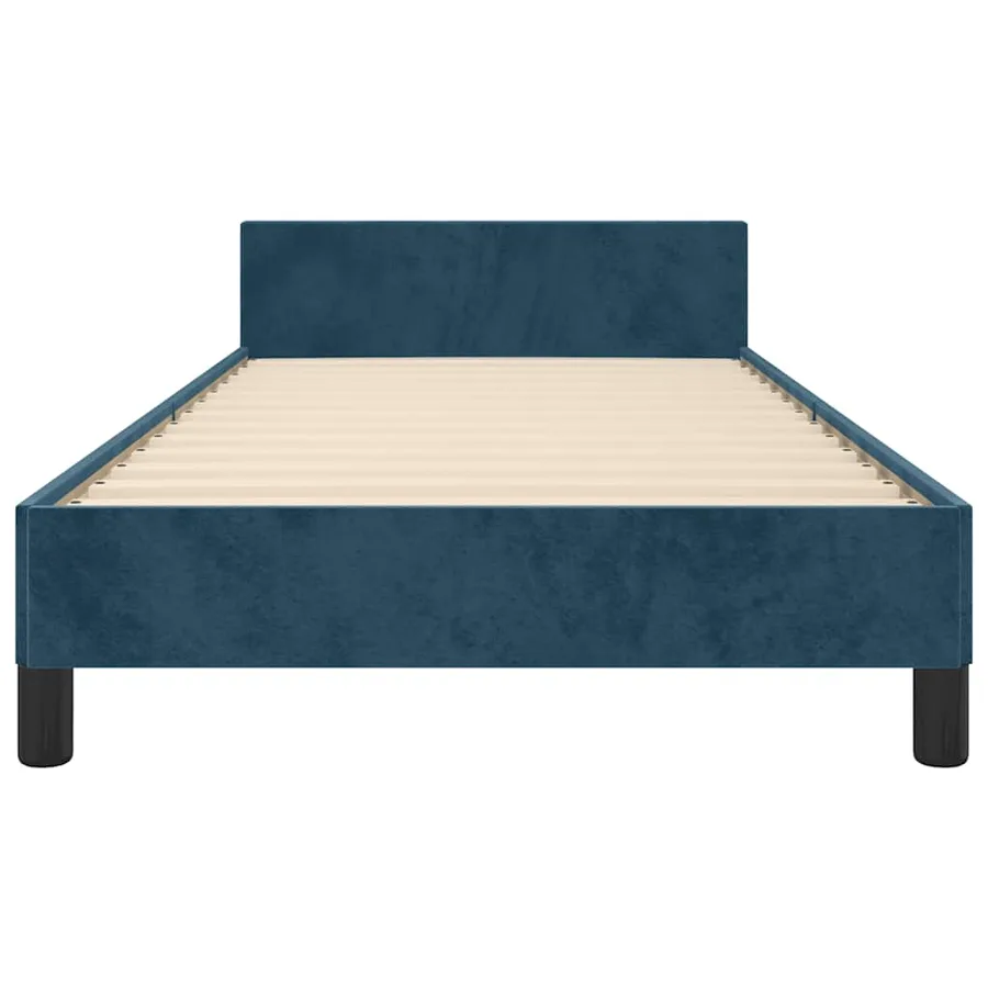 Cadre de lit sans matelas bleu foncé 80x200 cm velours - 6