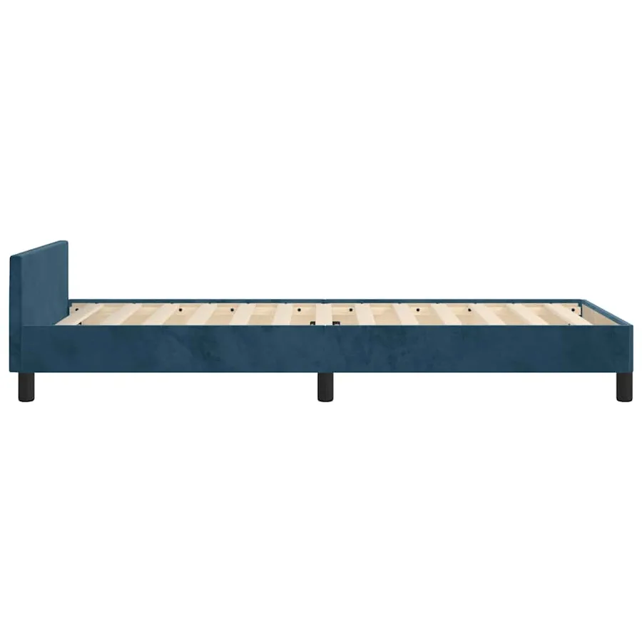 Cadre de lit sans matelas bleu foncé 80x200 cm velours - 7