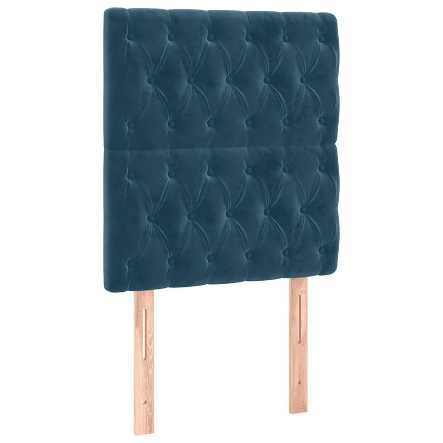Cadre de lit sans matelas bleu foncé 80x200 cm velours - 8