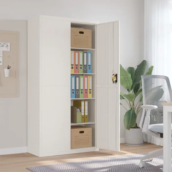 Classeur blanc 90x40x180 cm acier