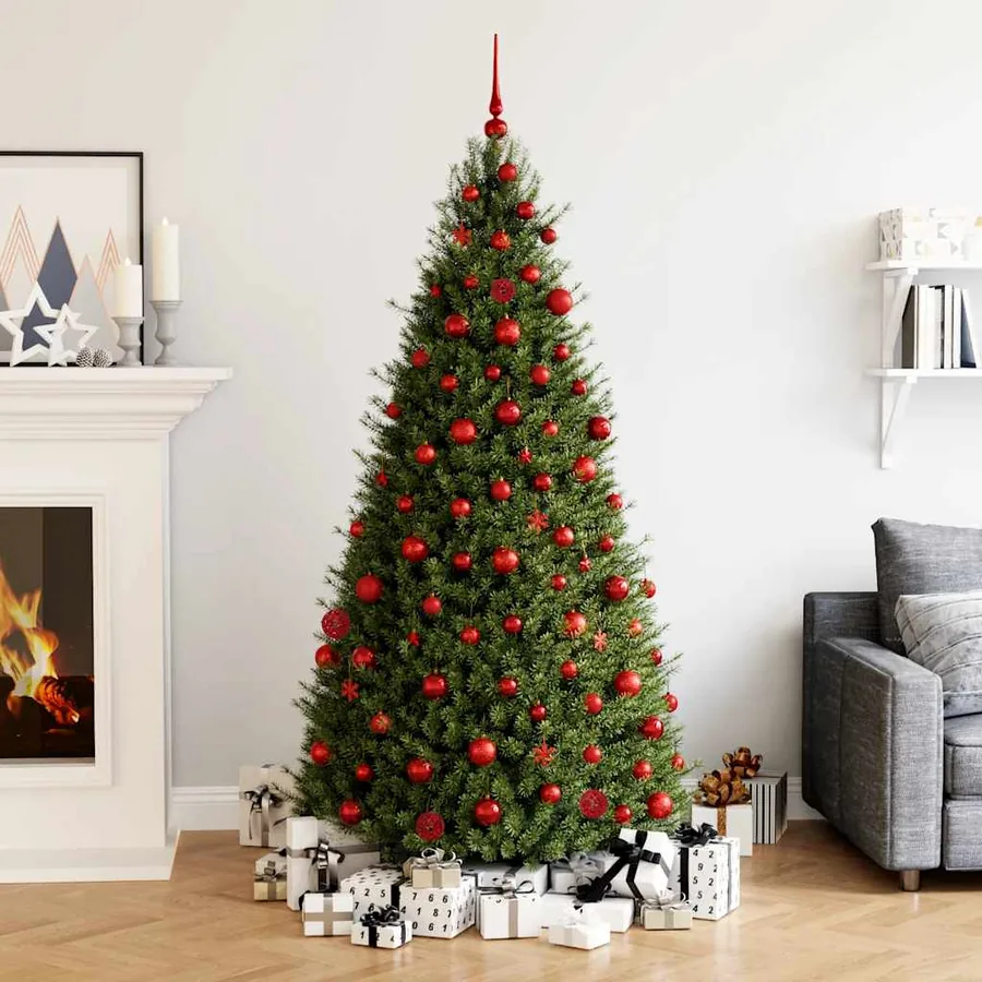 Ensemble de boules de Noël 111 pièces rouge polystyrène