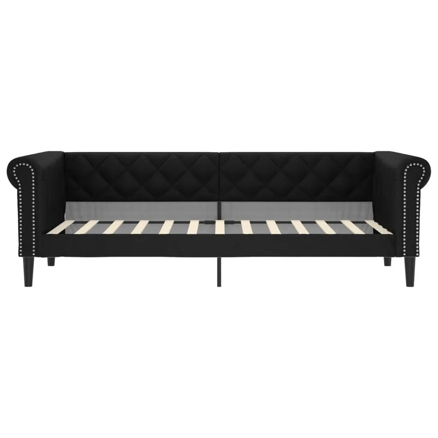 Lit de jour sans matelas noir 90x200 cm similicuir - 3