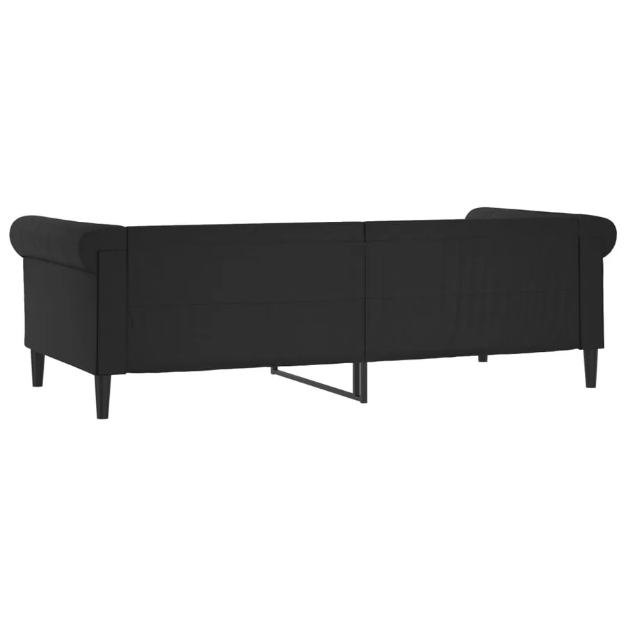 Lit de jour sans matelas noir 90x200 cm similicuir - 5
