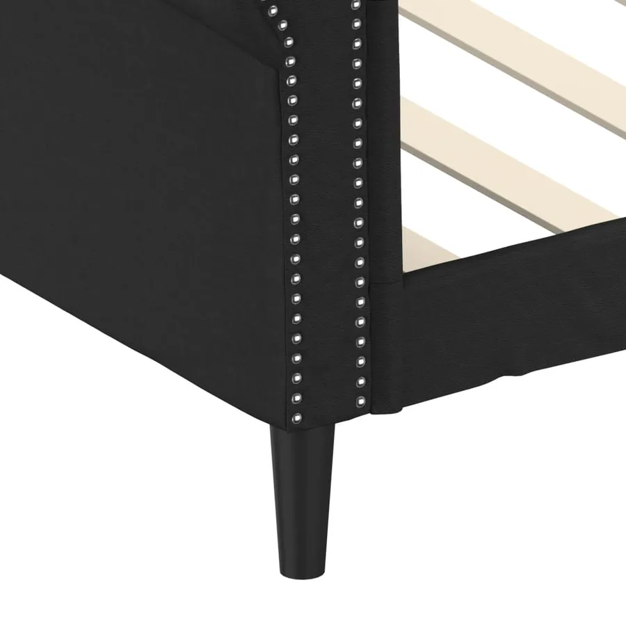 Lit de jour sans matelas noir 90x200 cm similicuir - 6
