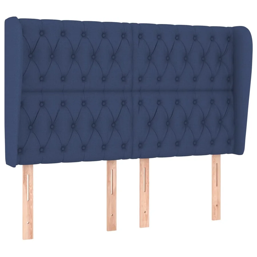 Tête de lit avec oreilles Bleu 163x23x118/128 cm Tissu - 2