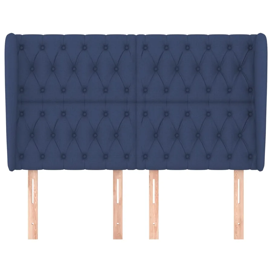 Tête de lit avec oreilles Bleu 163x23x118/128 cm Tissu - 3