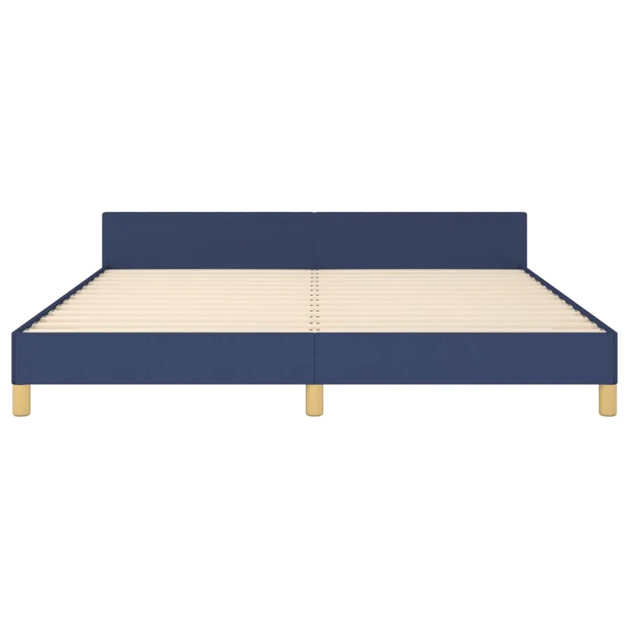 Cadre de lit sans matelas bleu 160x200 cm tissu - 6