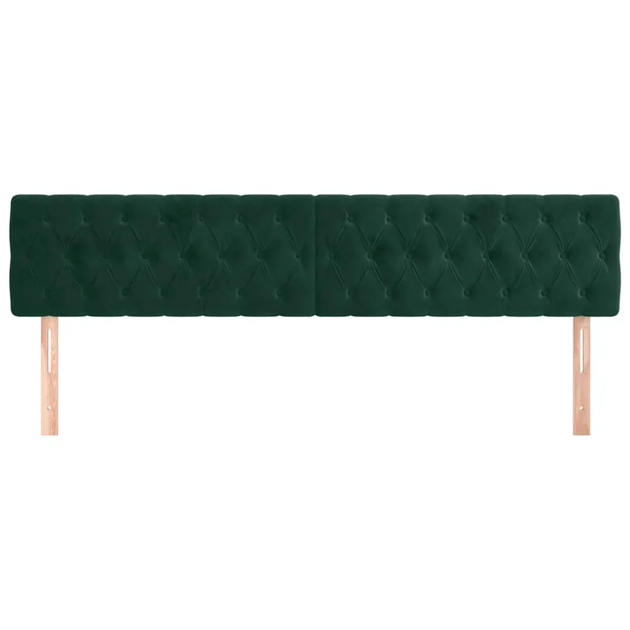 Têtes de lit Vert foncé 200x7x78/88 cm Velours - 3