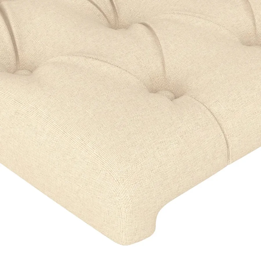 Cadre de lit sans matelas crème 180x200 cm tissu - 10