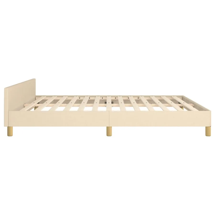 Cadre de lit sans matelas crème 180x200 cm tissu - 7