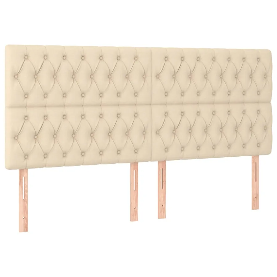 Cadre de lit sans matelas crème 180x200 cm tissu - 9