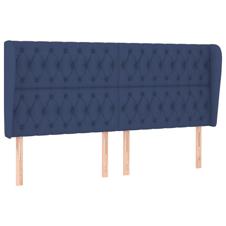 Tête de lit avec oreilles Bleu 183x23x118/128 cm Tissu - 2