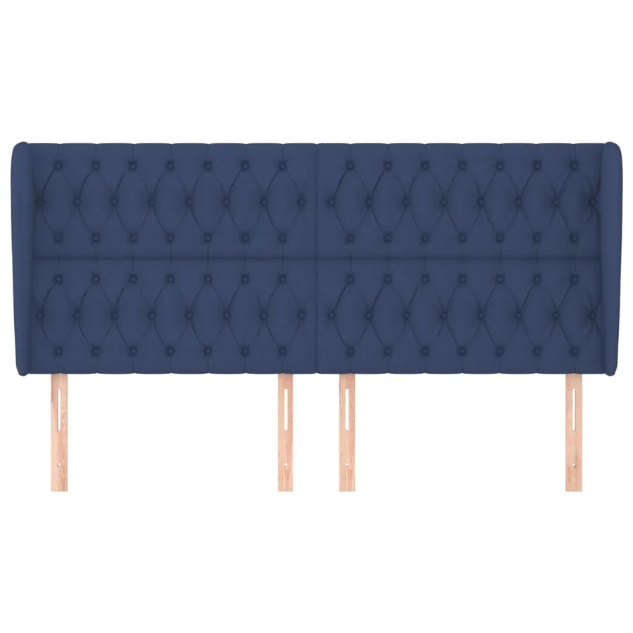 Tête de lit avec oreilles Bleu 183x23x118/128 cm Tissu - 3