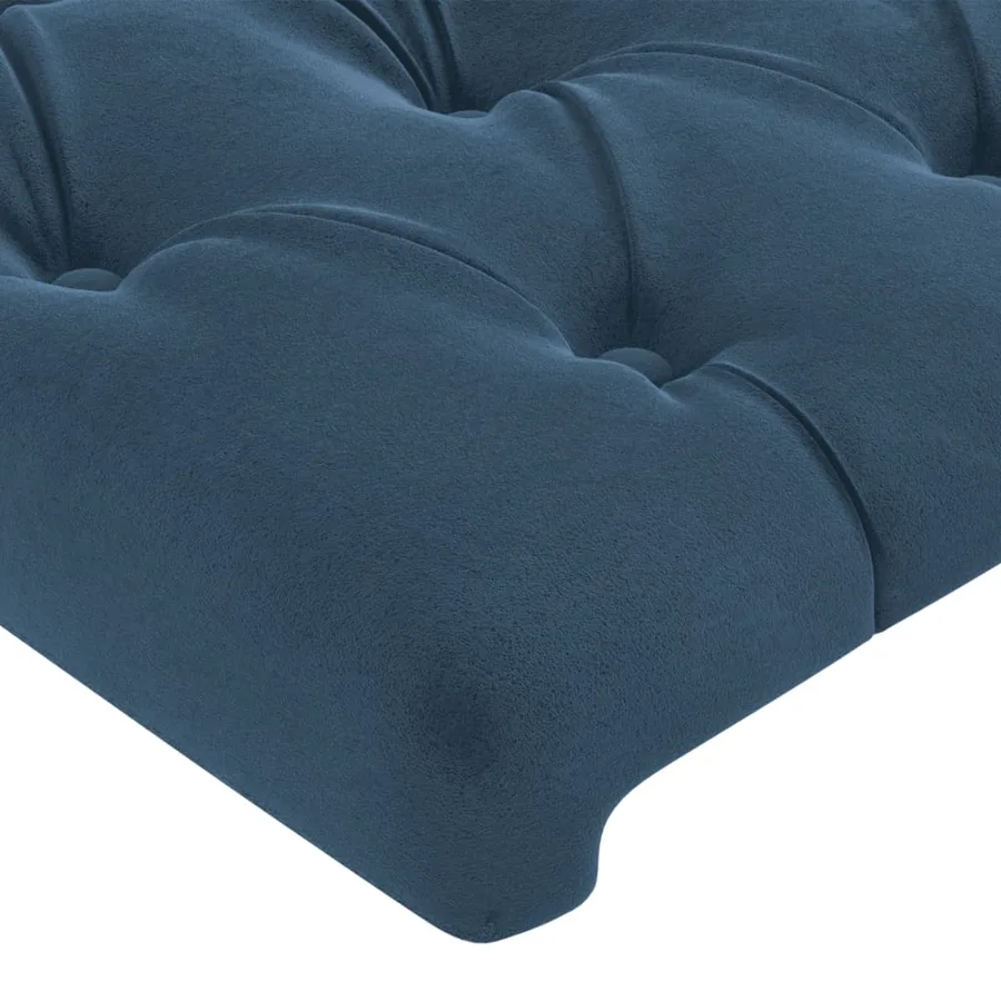 Cadre de lit sans matelas bleu foncé 90x200 cm velours - 10