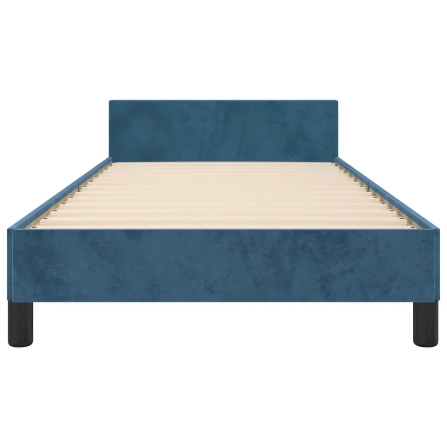 Cadre de lit sans matelas bleu foncé 90x200 cm velours - 6
