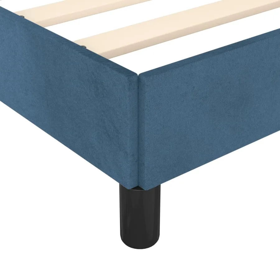 Cadre de lit sans matelas bleu foncé 90x200 cm velours - 9