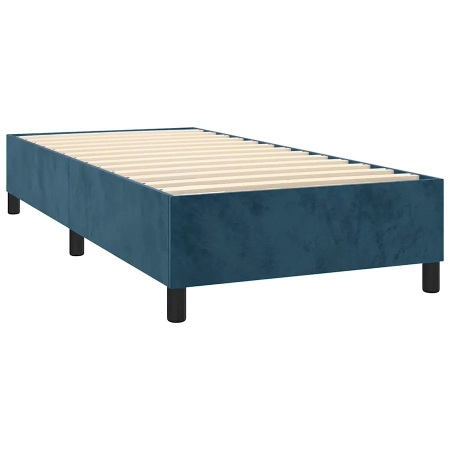 Sommier à lattes de lit avec matelas Bleu foncé 90x190 cm - 4