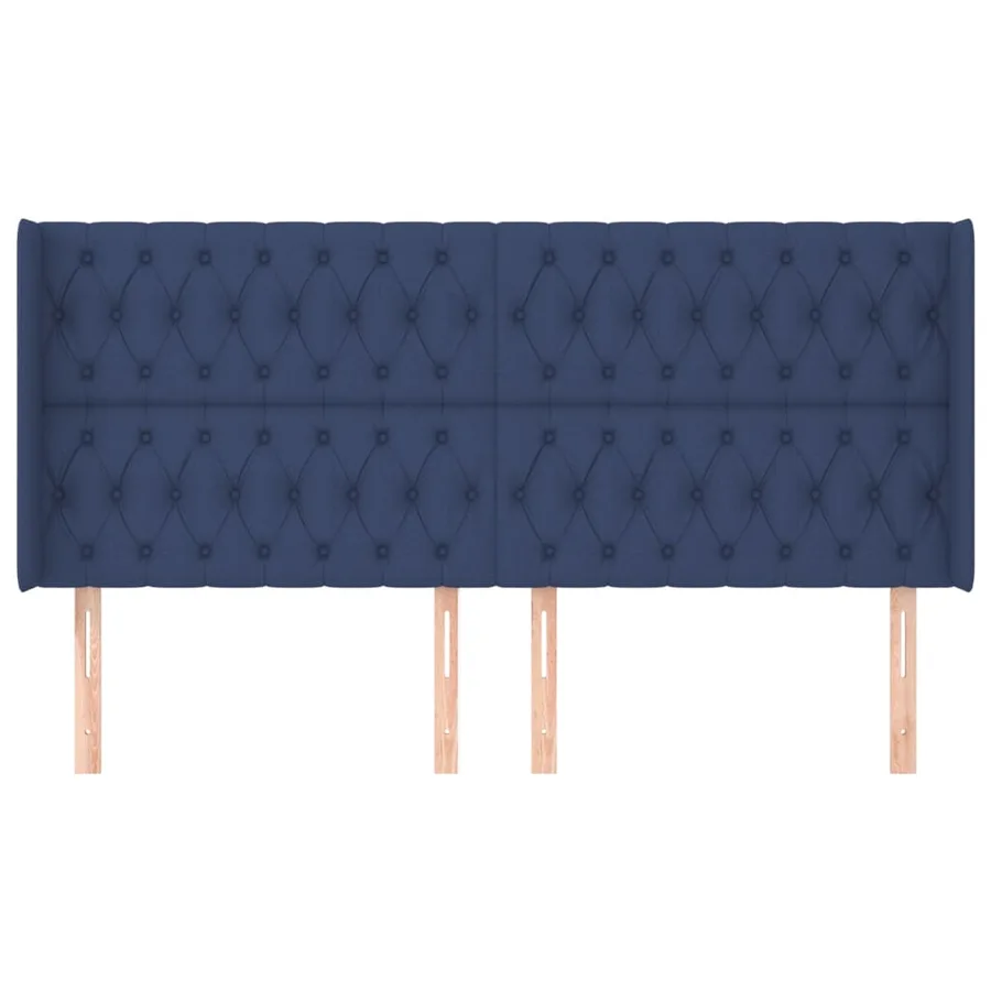 Tête de lit avec oreilles Bleu 183x16x118/128 cm Tissu - 3
