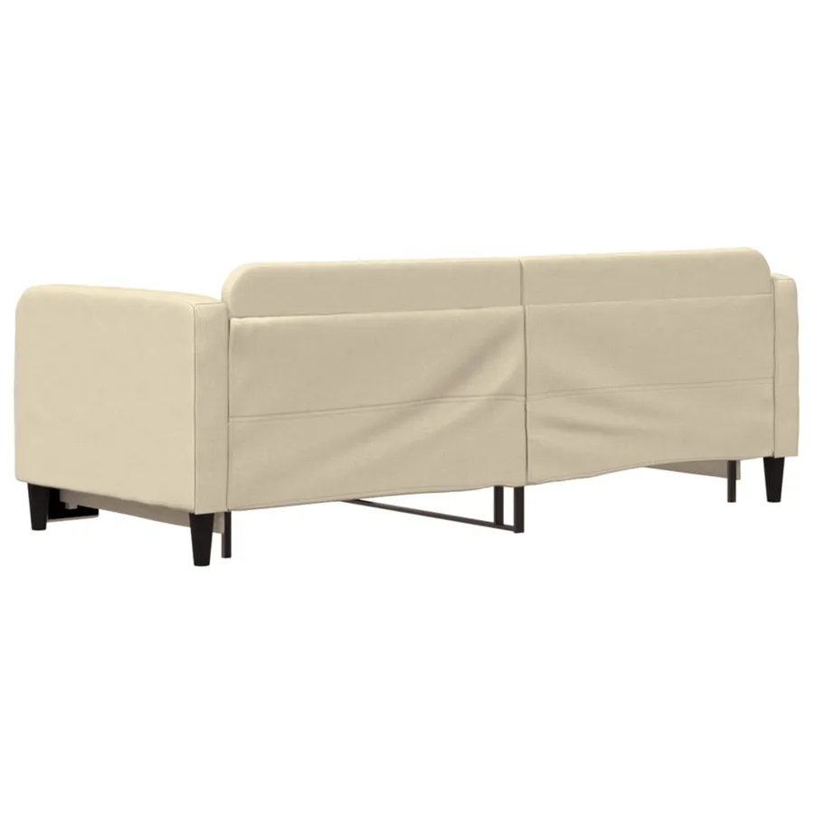 Lit de jour avec gigogne sans matelas crème 80x200 cm - 5